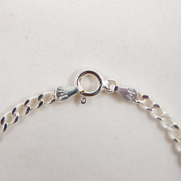VTG 925 Sterling Silver Bracelet 7in Curb Chain 3mm Milor Italy 3.2g - Picture 7 of 11